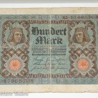 4 EARLY 1900s GERMAN MARK BANK NOTES
