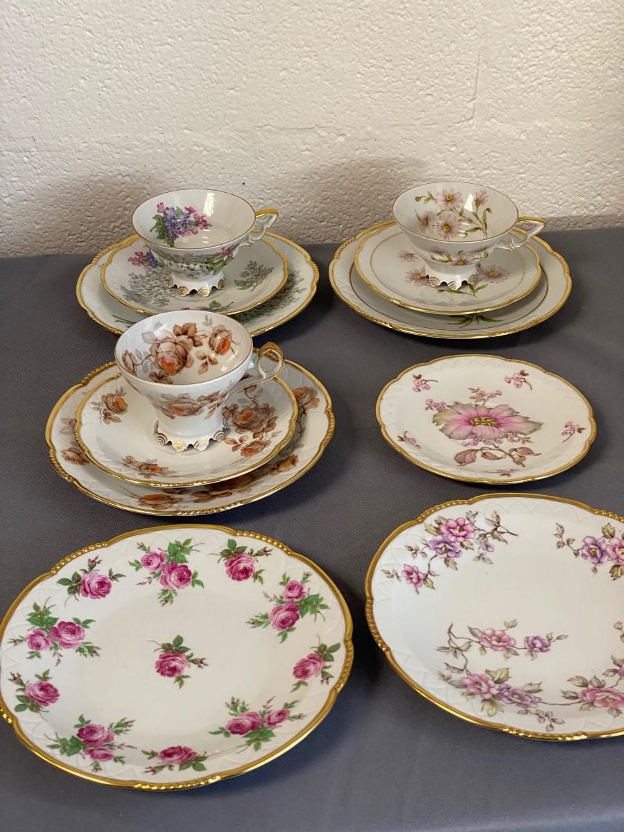 花柄陶磁器食器セット 早い 9枚MITTERTEICH Bavaria Germany