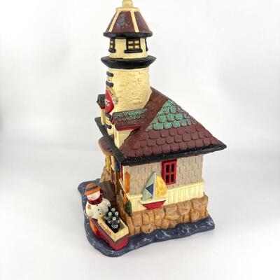 COCA-COLA ~ Ceramic Christmas Village Coca-Cola Light House & Eckerds *See Details