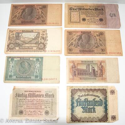 8 - EARLY 1900s GERMAN MARK BANK NOTES