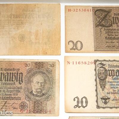 8 - EARLY 1900s GERMAN MARK BANK NOTES