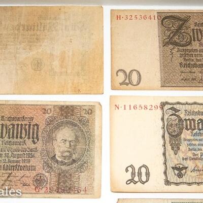 8 - EARLY 1900s GERMAN MARK BANK NOTES