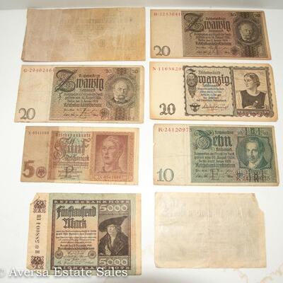 8 - EARLY 1900s GERMAN MARK BANK NOTES