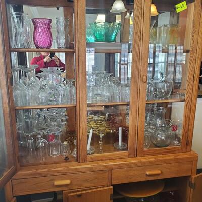 China cabinet with contents