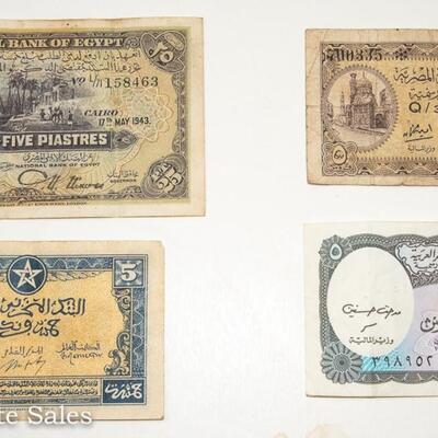 8 - EGYPT/ARAB BANK NOTE MIX - INCLUDES 1943 PIASTRES with NIXON Signature