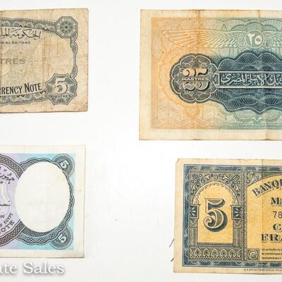 8 - EGYPT/ARAB BANK NOTE MIX - INCLUDES 1943 PIASTRES with NIXON Signature