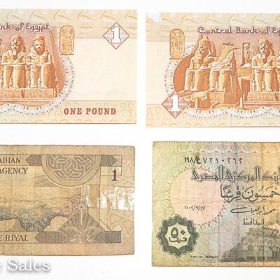 8 - EGYPT/ARAB BANK NOTE MIX - INCLUDES 1943 PIASTRES with NIXON Signature