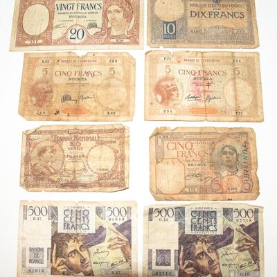 8 - FRENCH FRANC BANK NOTES