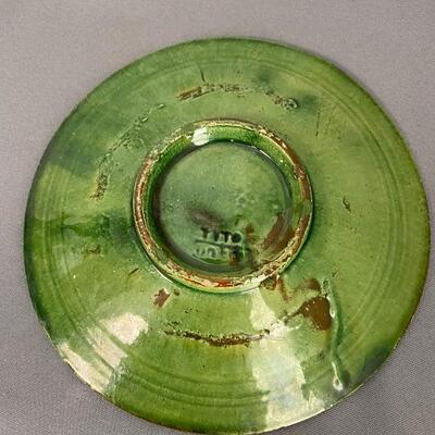 Studio Pottery Green Decorative Plate