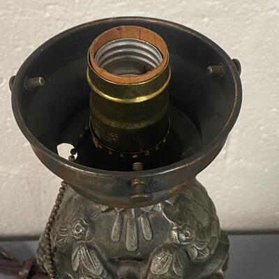 Art Deco Joan of Arc Metal Table Lamp, replicated after La Belle