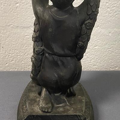 Art Deco Joan of Arc Metal Table Lamp, replicated after La Belle