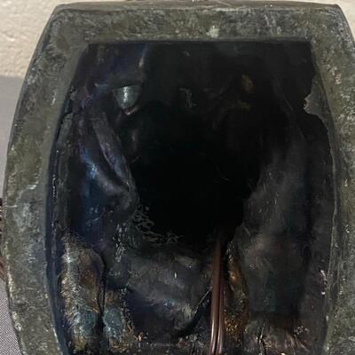 Art Deco Joan of Arc Metal Table Lamp, replicated after La Belle