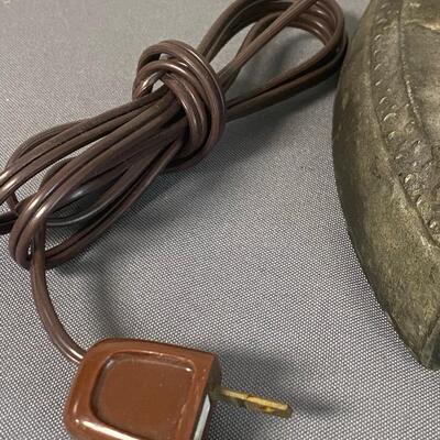 Art Deco Joan of Arc Metal Table Lamp, replicated after La Belle