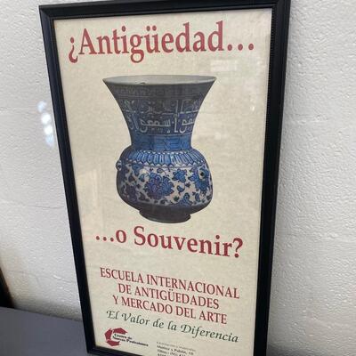 Vintage Advertising Poster "Antiquedadâ€¦o Souvenir?", in great condition - $ 125
