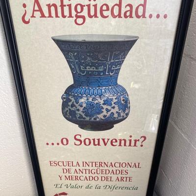 Vintage Advertising Poster "Antiquedadâ€¦o Souvenir?", in great condition - $ 125
