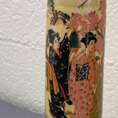 Ceramic Candlesticks in Chinese Motif