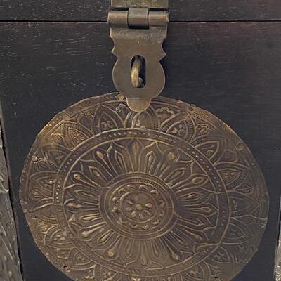 Wood Jewelry Box with Brass