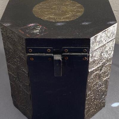 Wood Jewelry Box with Brass