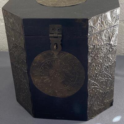 Wood Jewelry Box with Brass