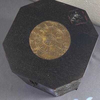 Wood Jewelry Box with Brass