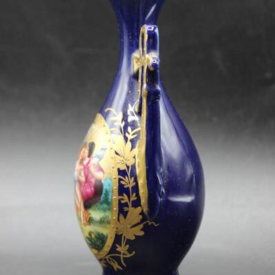 Antique Vintage Porcelain Bud Vase Romantic Couple Scene