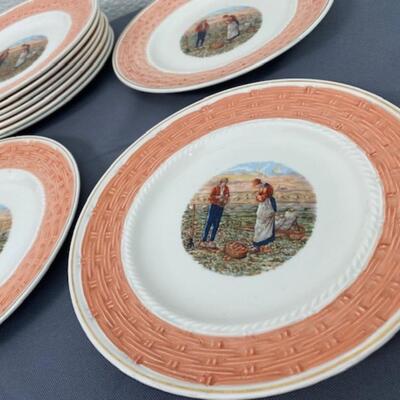 Set of 12 Ardy "L'Angelus" Desert Plates