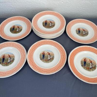 Set of 12 Ardy "L'Angelus" Desert Plates