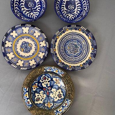 Lot of 5 Handmade Ceramic Dishes and Bowls