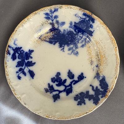 Lot of 6 Antique Flow Blue China