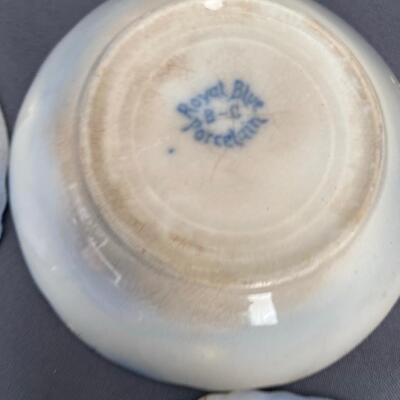 Lot of 6 Antique Flow Blue China