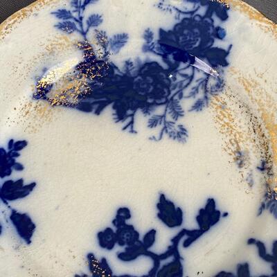 Lot of 6 Antique Flow Blue China