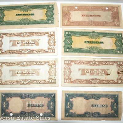 8 - WORLD WAR II JAPANESE GOVERNMENT INVASION MONEY BANK NOTES