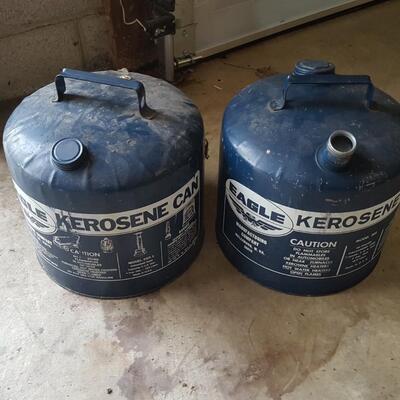2 Vintage Metal Eagle kerosene Cans