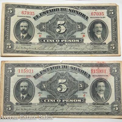 3 - EARLY 1900s MEXICAN PESO BANK NOTES