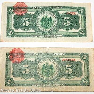 3 - EARLY 1900s MEXICAN PESO BANK NOTES