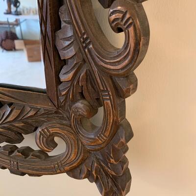 Ornate Antique Wood Carved Mirror