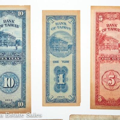 7 - ASIAN MIX BANK NOTES:  CHINA - HONG KONG - TAIWAN - MALAYA