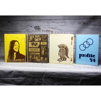 Lot of Retro Vintage 1971 - 74 High School Yearbooks
