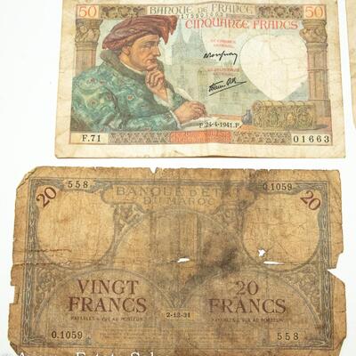 8 - 1940s FRENCH BANK NOTES