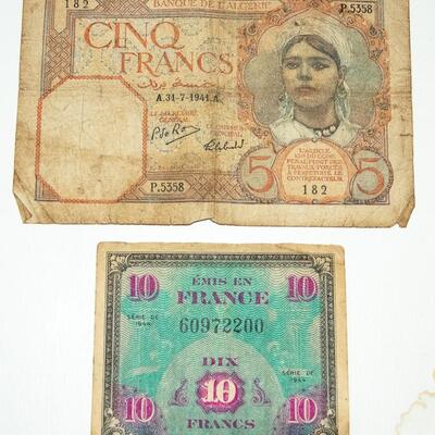 8 - 1940s FRENCH BANK NOTES