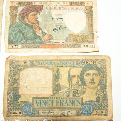 8 - 1940s FRENCH BANK NOTES