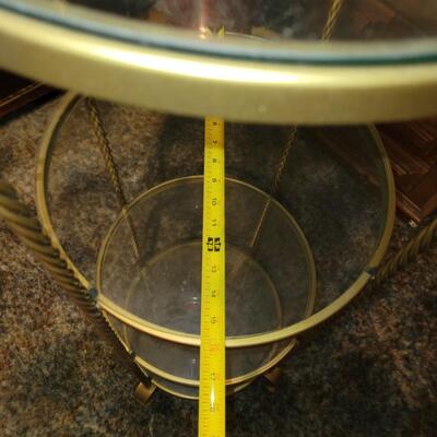 Awesome MCM/vintage Glass & metal  stand