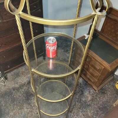 Awesome MCM/vintage Glass & metal  stand