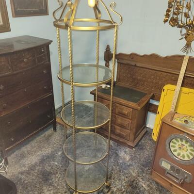 Awesome MCM/vintage Glass & metal  stand