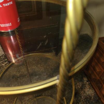 Awesome MCM/vintage Glass & metal  stand