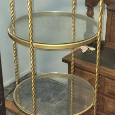 Awesome MCM/vintage Glass & metal  stand