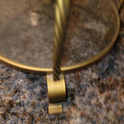 Awesome MCM/vintage Glass & metal  stand