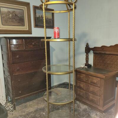 Awesome MCM/vintage Glass & metal  stand