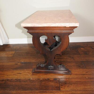 Small marble top console  table