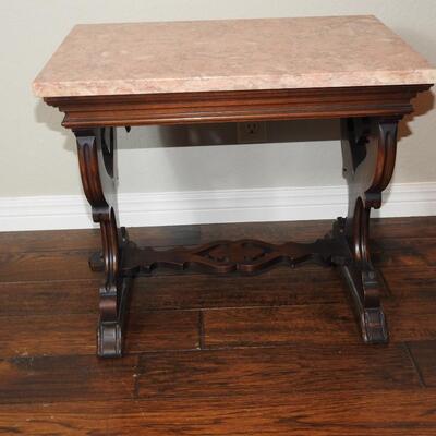 Small marble top console  table